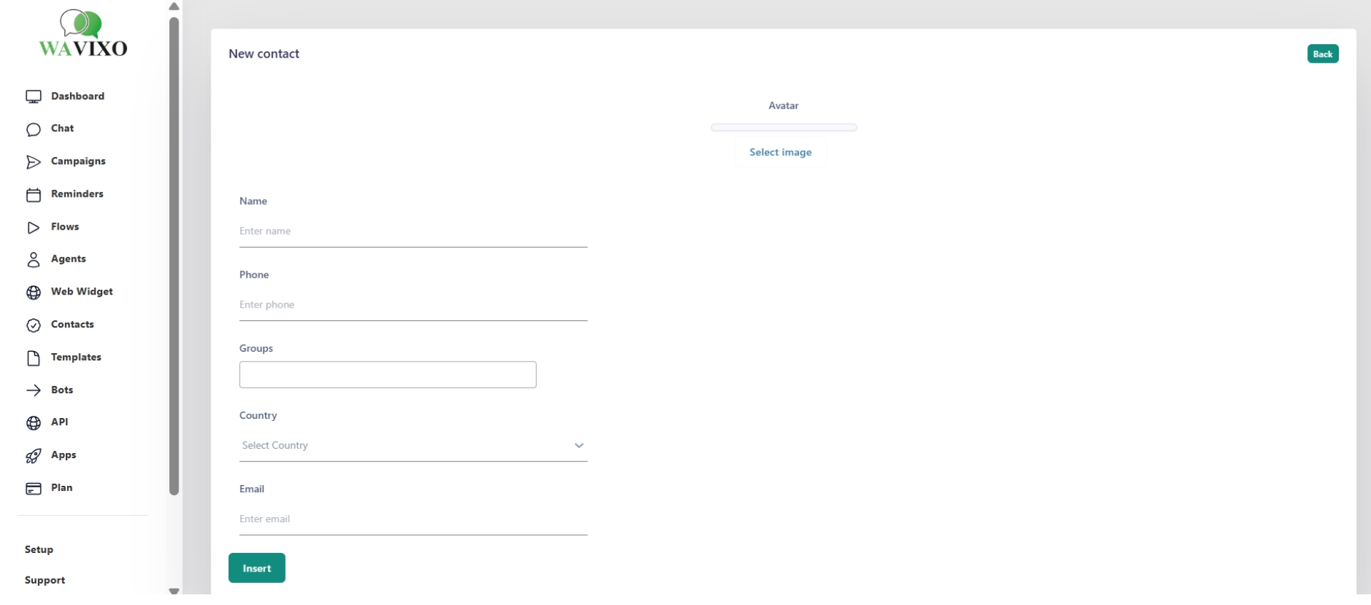 Fill contact details
